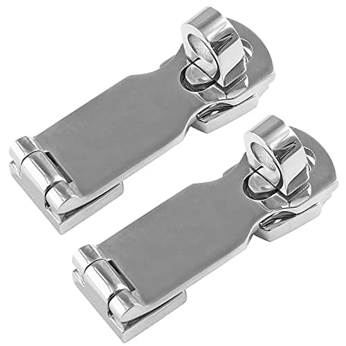Bonsicoky 2Pcs Marine Grade 316 Stainless Steel Door Hasps, 3 Inch Heavy Duty Swivel Safety Hasp with Turning Padlock Eye Mount
