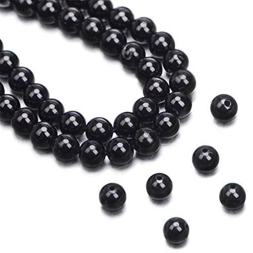Natural Black Tourmaline Gemstone Round Beads 15.5“ A Grad (6mm)