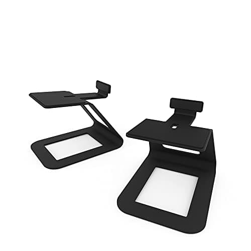 Kanto SE6 Elevated Desktop Speaker Stands for Large Bookshelf Speakers & Full-Size 5”-7” Studio Monitors | 6.9” Tall | Supports 22 lbs | Damping 2.5 mm Silicone Padding | ¼”-20 Mounting | Pair | Black