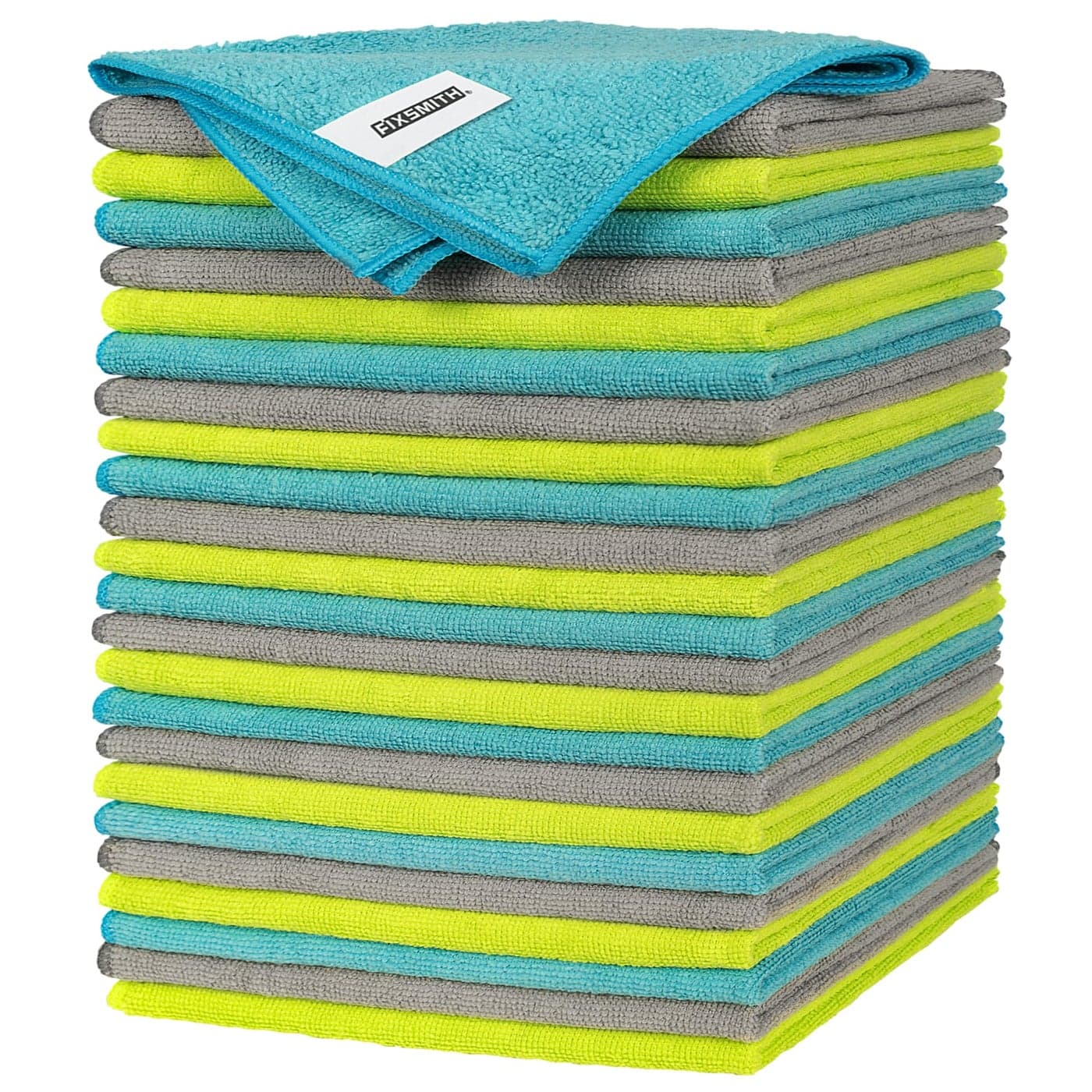 FIXSMITH Microfiber Cleaning Cloth Pack of 24 MultiFunctional Cleaning Towels Size 12 x 16 in Highly Absorbent Cleaning Rags LintFree StreakFree Cleaning Cloths for Car Kitchen Home Office