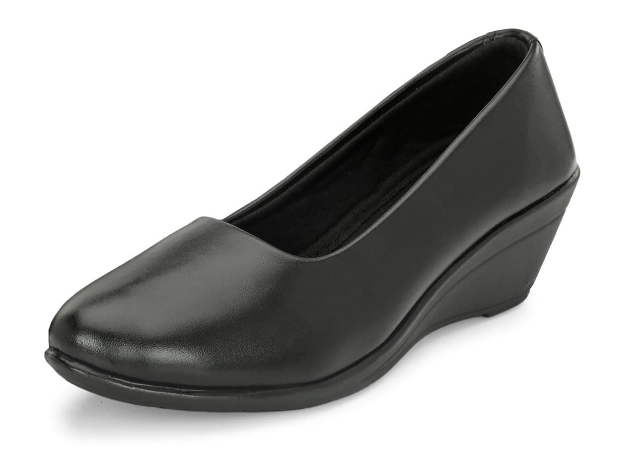 Karaddi Women's Pump Formal Bellies Shoes for Office, Party Belly Black