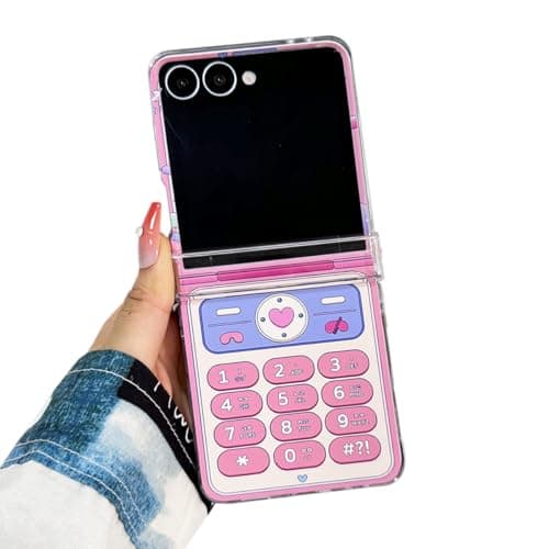 GO-VOLMON Kawaii Hinge Protector Case for Samsung Galaxy Z Flip 7, Woman Funny Cute Print Cover, Hard PC Girly Protective Case for Galaxy Z Flip 7 -Pink