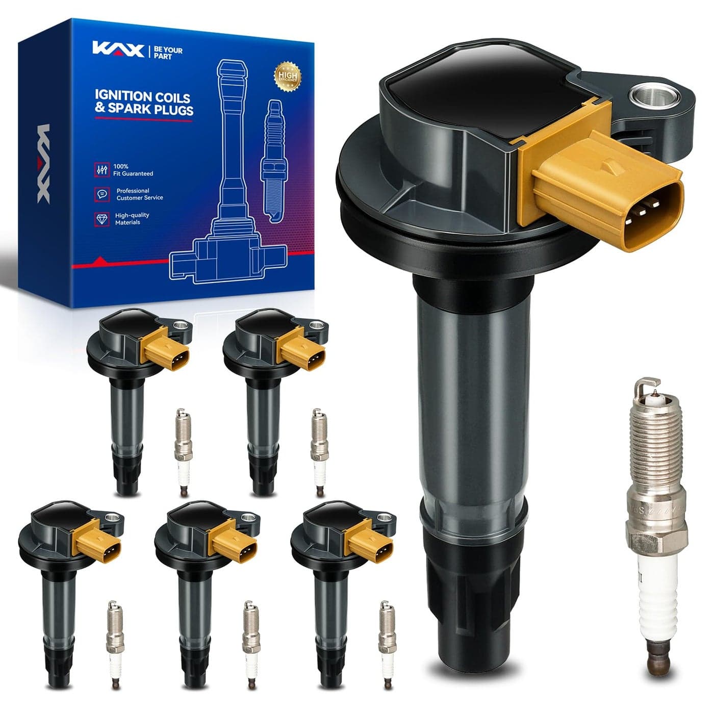 OEM Performance Set of 6 UF646 Ignition Coils Double Iridium Spark Plug Compatible with Ford F150 Expedition Transit250 Explorer Sport Transit350 Flex Limited Platinum Police Interceptor Sedan
