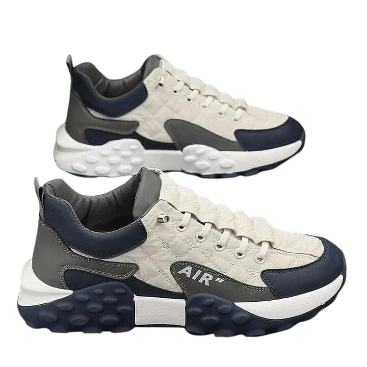 Zixer Men's Light Weight Mid Top Platform Fashion Synthetic Leather Sneakers | Sports, AIR Casual Shoes for Mens | Ankle Lace-Up Footwear for Men or Boys Blue