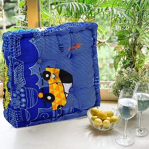 COZY FURNISH Children Chair Increasing Cushion Square Kids Highchair Booster Seat Lift Pads for Baby Toddler Students Dining Table Chair| Seat Cushion 14 Inch x 14 Inch (PinkFish)