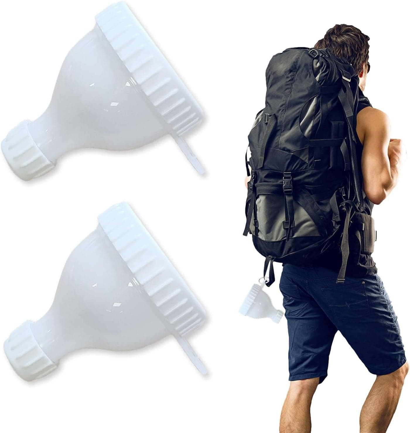 Portable White Protein Powder Funnel Set for Men