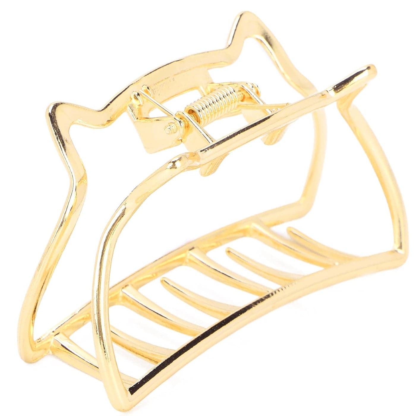 Hair Claw Clips Metal Strong Hold NonSlip Cat Shape Jaw Clips Hair Holder for Women bright gold