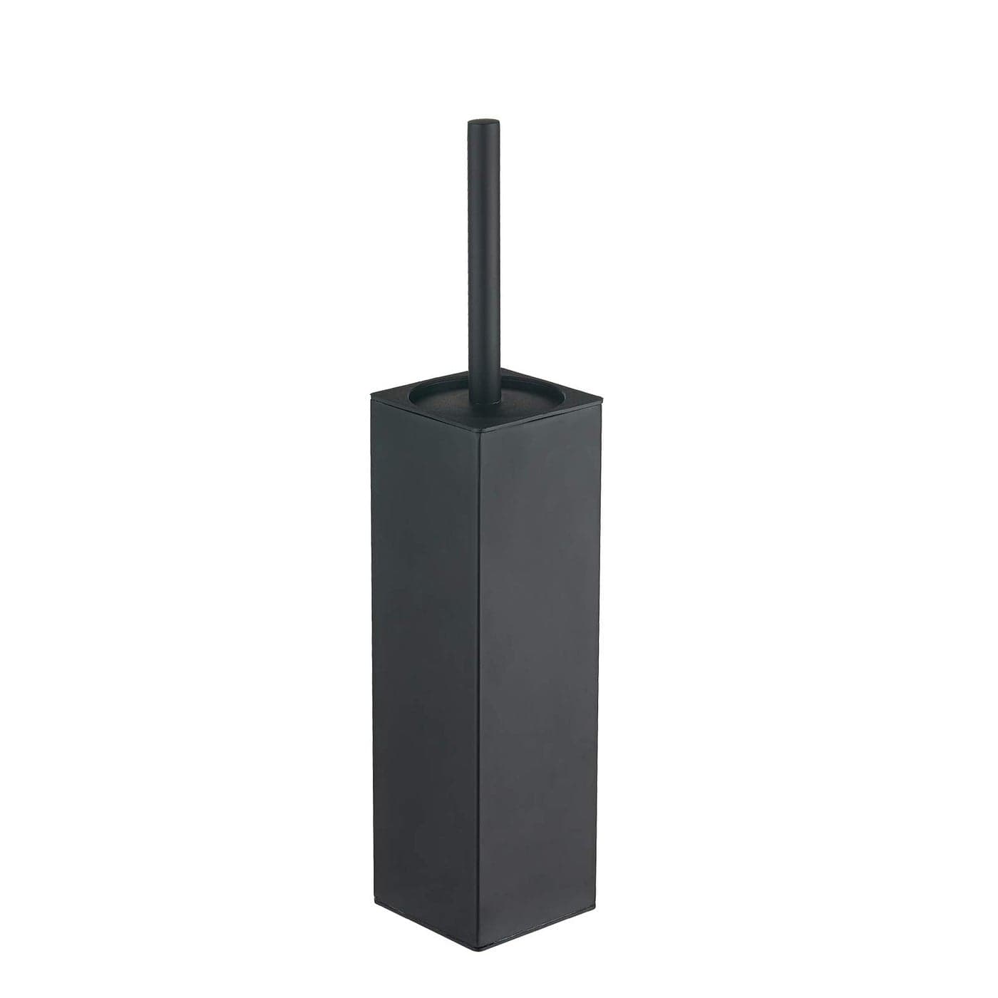 BGL Square Toilet Brush with HolderStainless Steel Rubber Painted Toilet Bowl Brush and Holder for Bathroom2 Cleaner Brush HeadsBlack