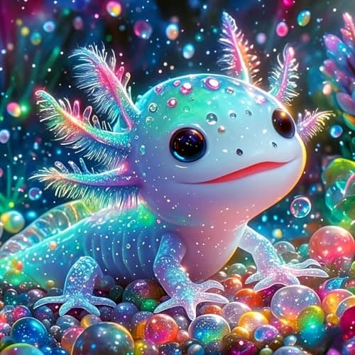 MOMDEDP Axolotl Diamond Art Kits for AdultsAxolotl Diamond Painting Kits5D Full Drill Diamond Dots PaintingsRound Diamond Art Canvas for Beginners Home Wall Decor 12 x 12 Inch