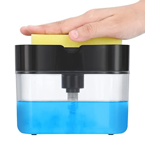 Premium Quality Dish Soap Dispenser - Countertop Kitchen Soap Dispenser, Sink Dish Washing Soap Dispenser 13 Ounces (Sponge Included)