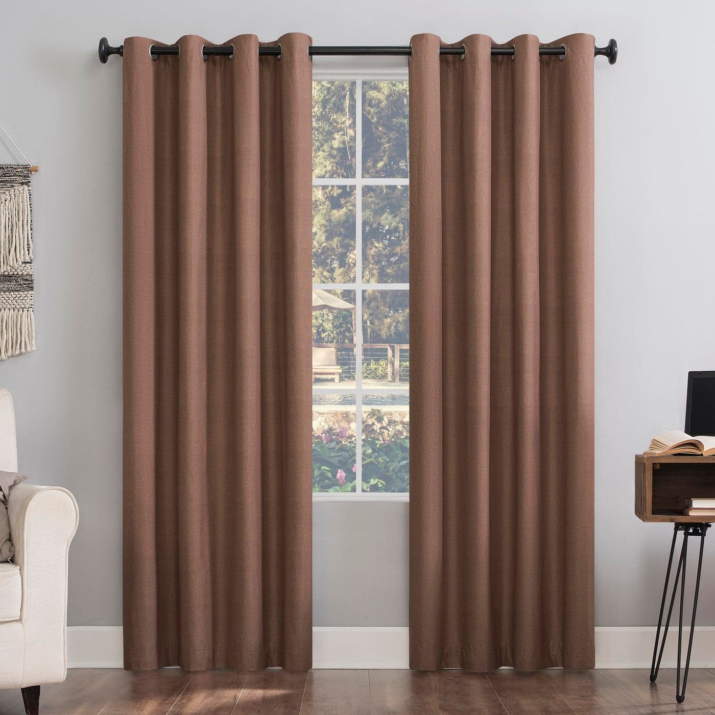 Sun Zero Columbia 2Pack Thermal Energy Saving 100 Blackout Grommet Curtain Panel Pair 50 x 84 Cedar