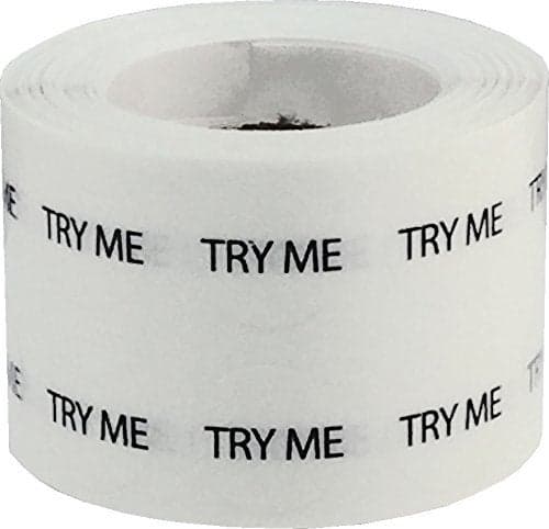 Clear Try Me Stickers, 1/2 Inch Round, 1000 Labels on a Roll