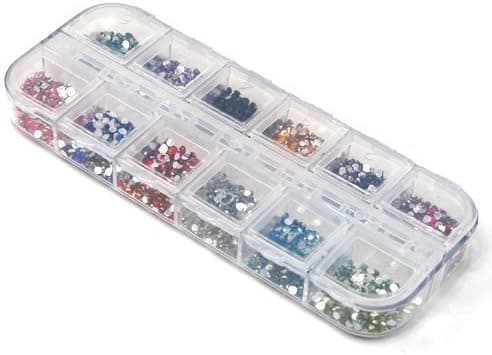 3000 Mix Colour Nail Art Glitter Gems Rhinestones Round Diamante Deco Decoration