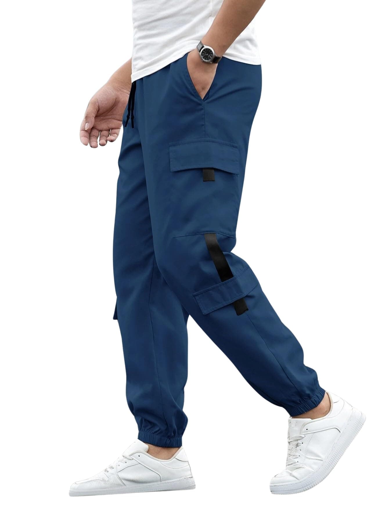 Lymio Track Pant for Men || Regular Fit || Track Pants || Lycra Full Elastic Jogger Pant (L-TP-08-Blue-S)