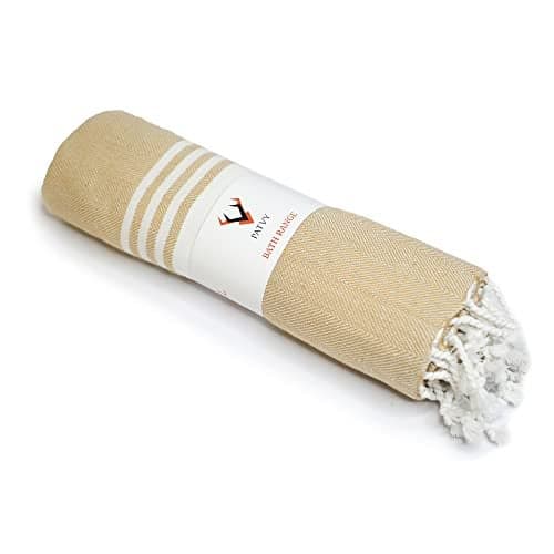PATVY Bath Towels| Light Weight Turkish Style Bath Towels for Men Large Size Cotton|75 x 150cm Quick Absorption &Faster Drying Bath Towel for Women| 100% Cotton (Pack of 1, Beige)