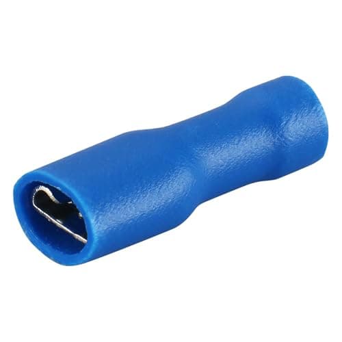 Baomain 100-Pack 0.187" Female Quick Disconnect Spade Terminals, 16-14 AWG 4.8mm (3/16 inch), Fully Insulated Crimp Connectors Blue