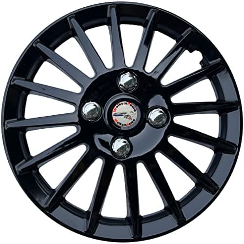 WolkomHome car Wheel Cap, Hub Cap Wheelcover Wheel Cover 14 inch Universal for All 14 inch Wheel Size Cars (Multi Spike Full Black) Set of 4 pc