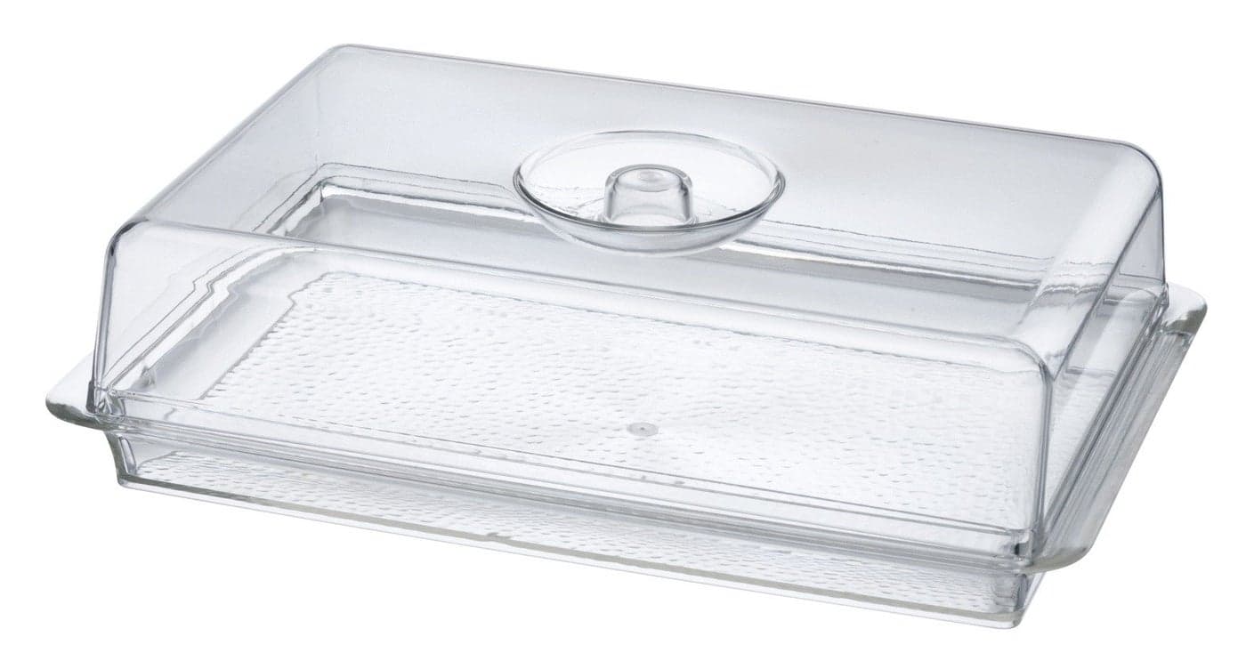 Clear Premium Acrylic Rectanglees Serving Tray with Lid (12.63" x 8.75" x 3.38") Perfect for Parties, Events, & Dining