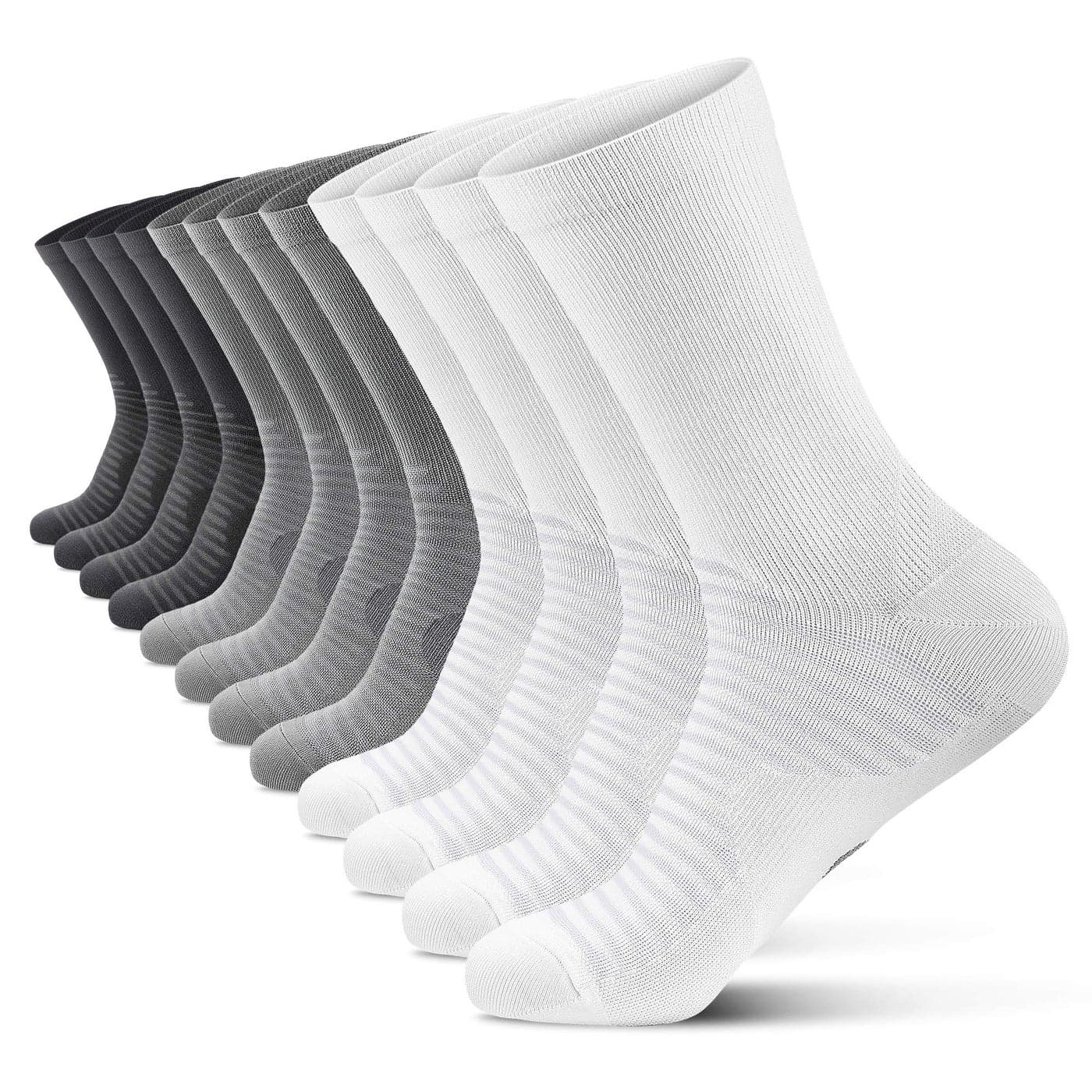 PAPLUS Compression Athletic Crew Socks 6 Pairs for Men Women