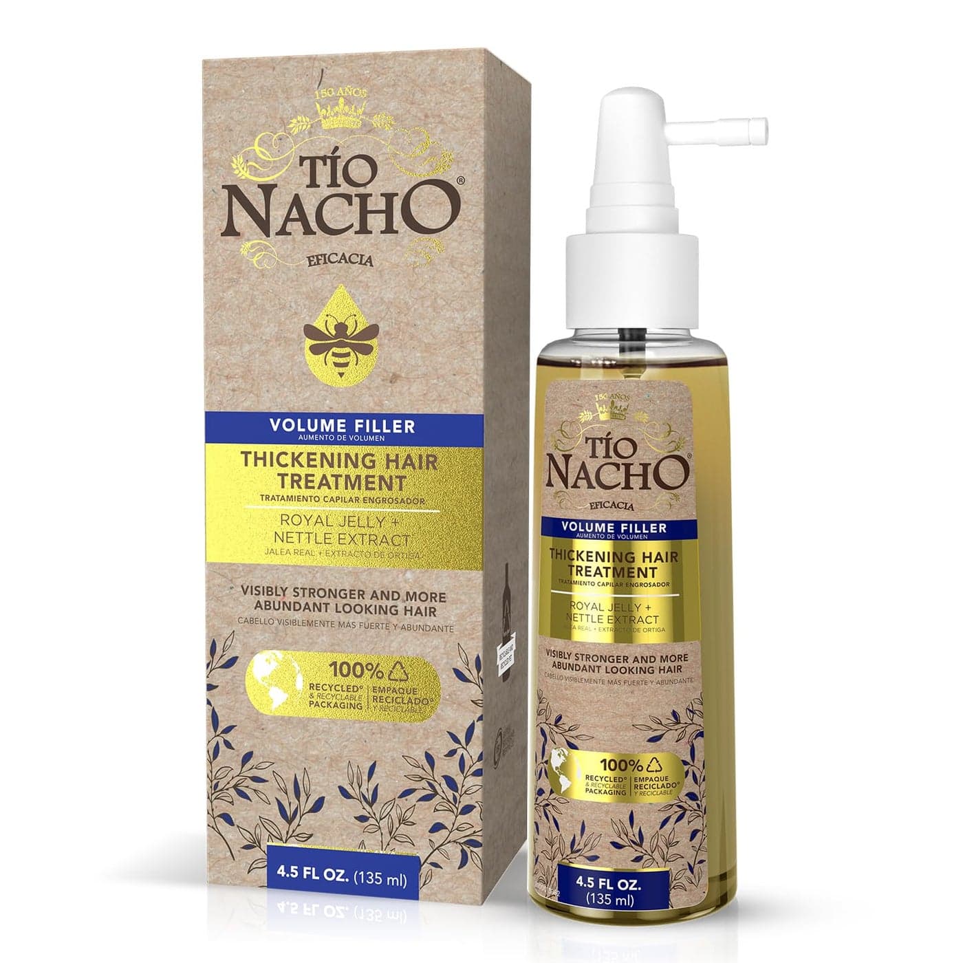 Tio Nacho Thickening Volume Filler Treatment with Royal Jelly 45 Oz AntiHair Loss Strengthens Increases Hair Diameter Natural Extracts for AbundantLooking Hair