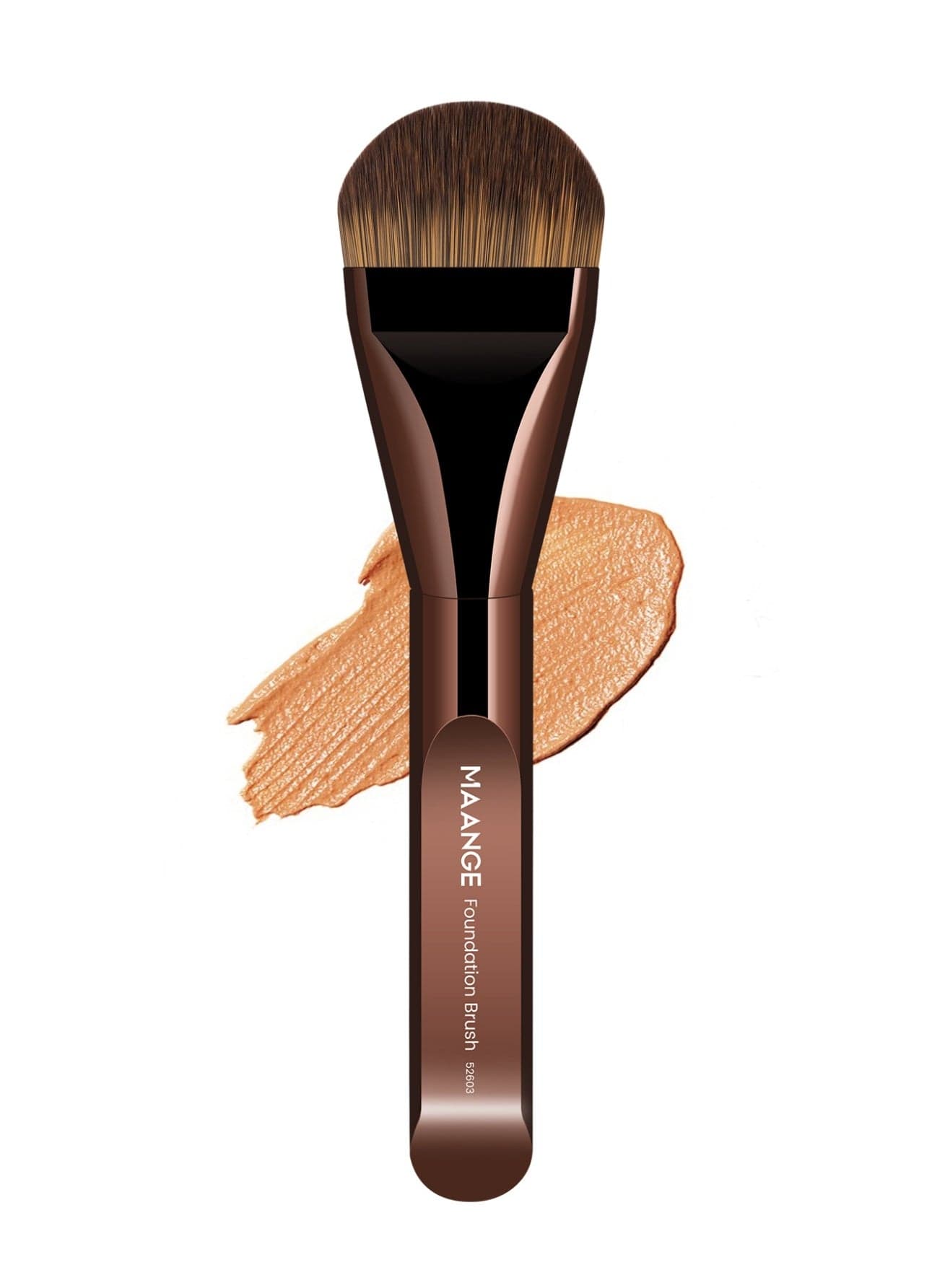 1-Piece Foundation Makeup Brush Tongue-shaped Brush,Cosmetic Brush, for Creamy, Powdery or Liquid Foundation,Brown