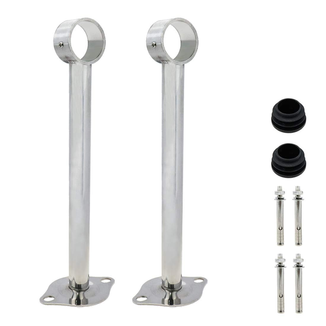 Rannb CeilingMount Bracket Wardrobe Pipe Bracket Rod Lever Support Holder Fit 32 to 33mm Rod 250mm98 Length2pcs