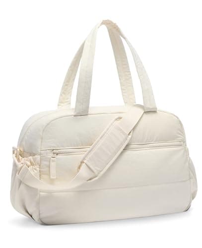 Gym Bag for Women Travel Duffle Bags with Wet Pocket Lightweight Carry on Bag Overnight Weekender Duffel Bag Water Resistant Beige