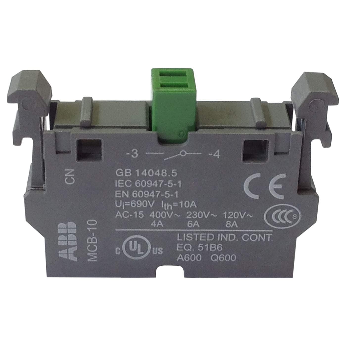 ABB MCB10 Contact Block 1NO 8 Amp 120V