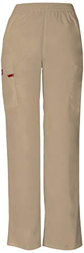 Dickies Womens Signature Elastic Waist Medical Scrubs Pants, Dark Khaki, XX-Large Plus Tall