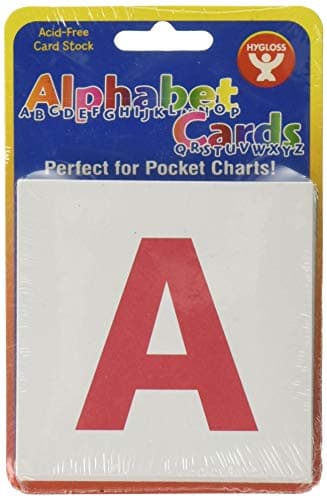 Hygloss 30Pk Alphabet Flashcards Uppercase Letters 3 x 3 White Cards Literacy Learning Card Kit