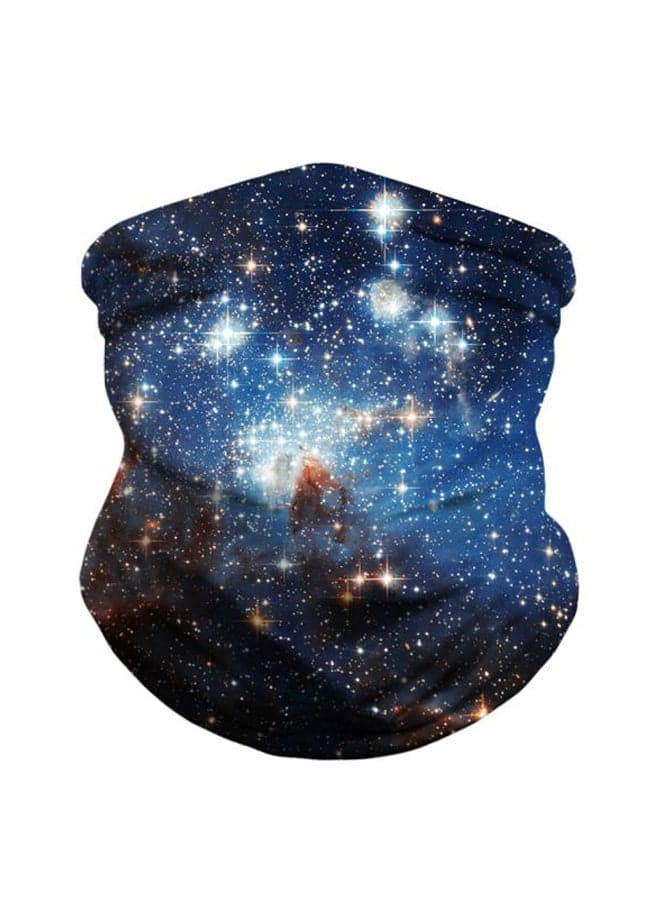 3D Art Printed Seamless Scarf Blue/White/Yellow