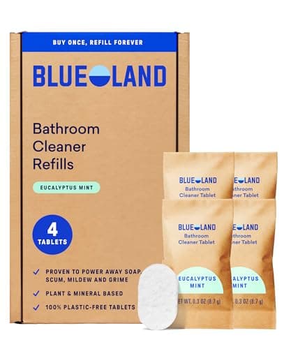 BLUELAND Bathroom Cleaner 4Pack Refill Eucalyptus Mint Scent EcoFriendly Cleaning Supplies 4 x 24 Fl oz