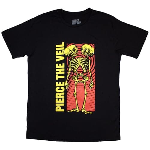 Pierce The Veil Men's Wavy Skeleton T-Shirt Black Large | Officially Licensed Merchandise