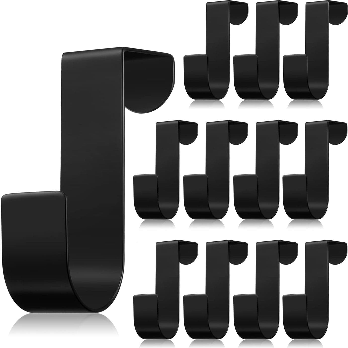 Hotop 12 Pcs Over The Cabinet Drawer Door Hooks 112 Inch for Hanger in The Cabinet Decoration Hooks Sturdy Metal Z Shaped Hanger Peg for Bathroom Clothes TowelBlack