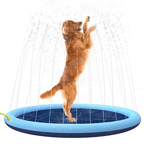 Splash Sprinkler Pad for Dogs Kids59 Thicken Dog Pool with SprinklerPet Outdoor Play Water Mat Toys for Dogs Cats and Kiddie