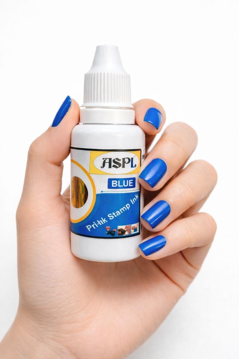 ASPL Blue Stamp Ink Refill (30ml, 1pc) – Fast-Dry Formula for Pre-Ink Stamps, Smooth Flow, AI Tested