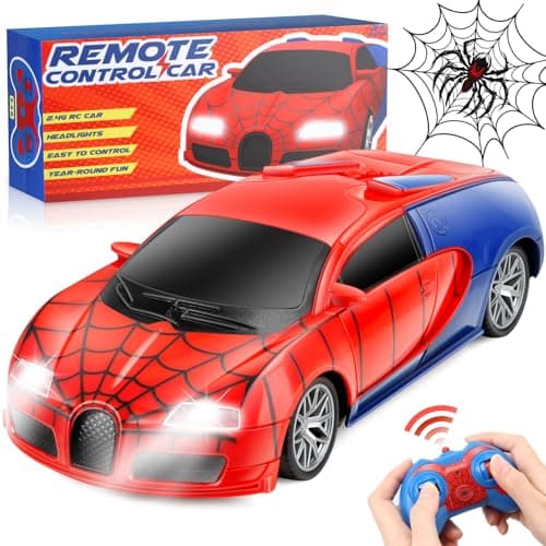 Aooess Remote Control Car Toy for Kids Spider Rc Cars for Boys Age 47 Toy Cars for Boys Age 47 Racing Car Toys Spider Toys for Boy 46 Birthday Gift for 3 4 5 6 7 8 9 Year Old Boy Girls Red