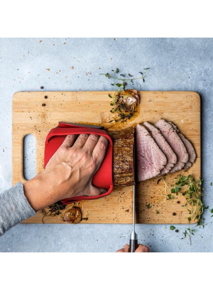 Food-Grade Silicone Red Heat-Resistant Clip | Anti-Slip & Anti-Cut Safety Pad | Foldable Compact Design | Perfect For Lids/Baking Pans/Steamers | Dishwasher Safe Material | Must-Have For Cooking & Baking | Multi-Purpose Kitchen Tool
