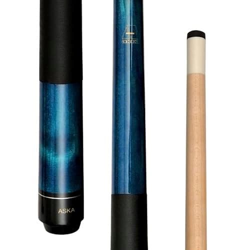 ASKA Short Kids Cue Stick, Canadian Hard Rock Maple, 13mm Hard Tip (LEC with Wrap, 36 Inches)