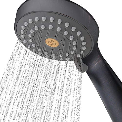 YOO.MEE High Pressure Handheld Shower Head with Powerful Shower Spray against Low Pressure Water Supply Pipeline, Multi-functions, with Luxury Shower Hose, Bracket, Dark Oil Rubbed Bronze