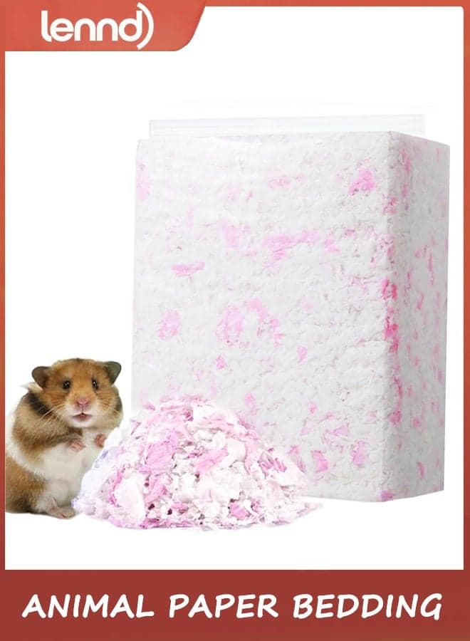 Animal Paper Bedding, 450g Dust-Free Absorbent and Odor Control Paper Litter for Hamster and Other Small Animals Hideout