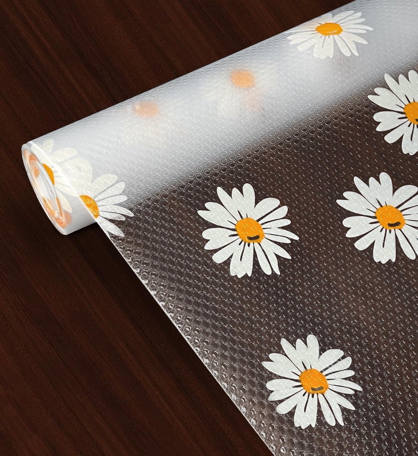 Yellow Weaves PVC Kitchen Mat Fridge Mats 45 cm X 5 Meters Anti Slip Roll, Shelf Liners Sheet for Kitchen, Shelves, Cabinet, Drawer, Wardrobe, Refrigerator, Table (Daisy Floral)