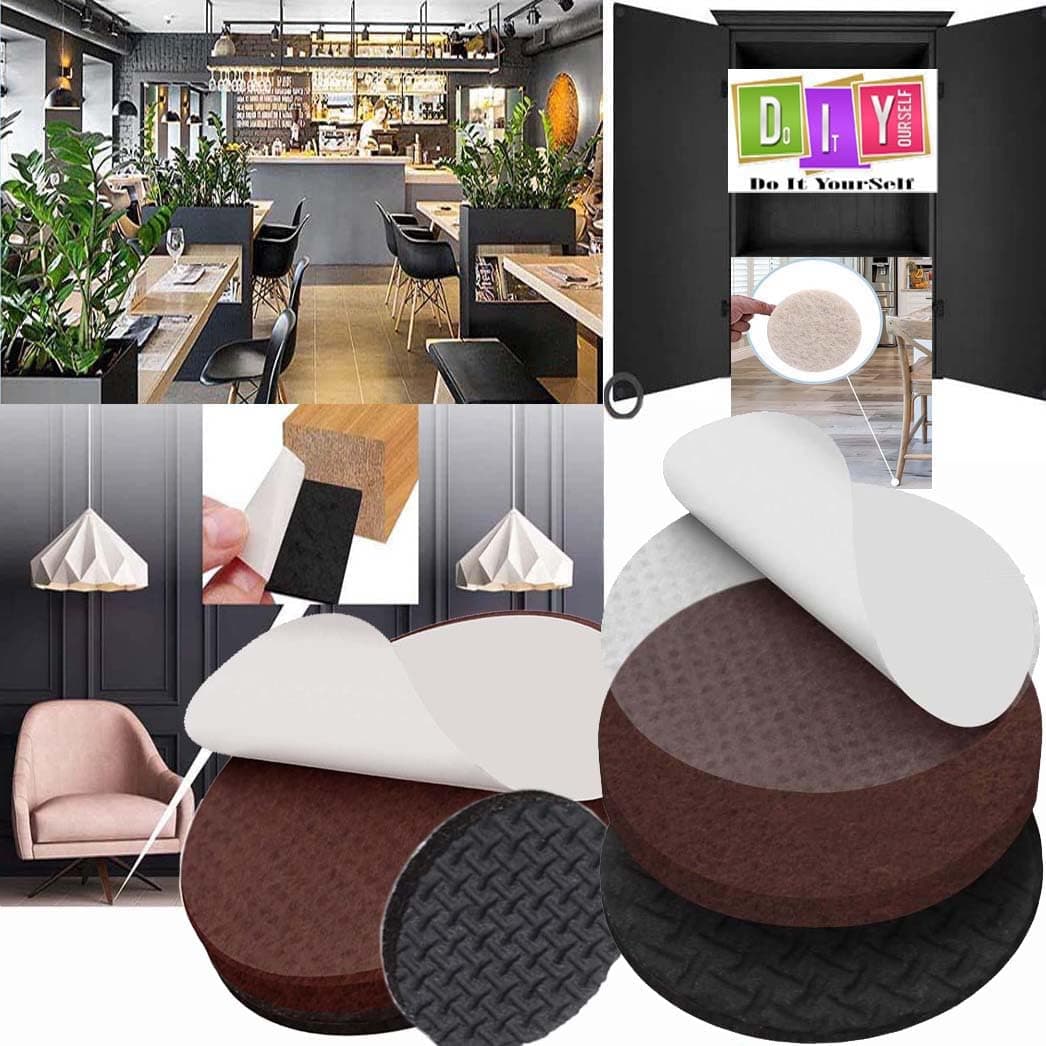 DIY Crafts 100 Pcs, 25mm, Non Slip Furniture Pads/Gripper Feet Self Adhesive Rubber Floor Protectors, Round, Feet Wood Floors Best Furniture Pads Floors Protect Your Hard Floors! (100, 25mm)