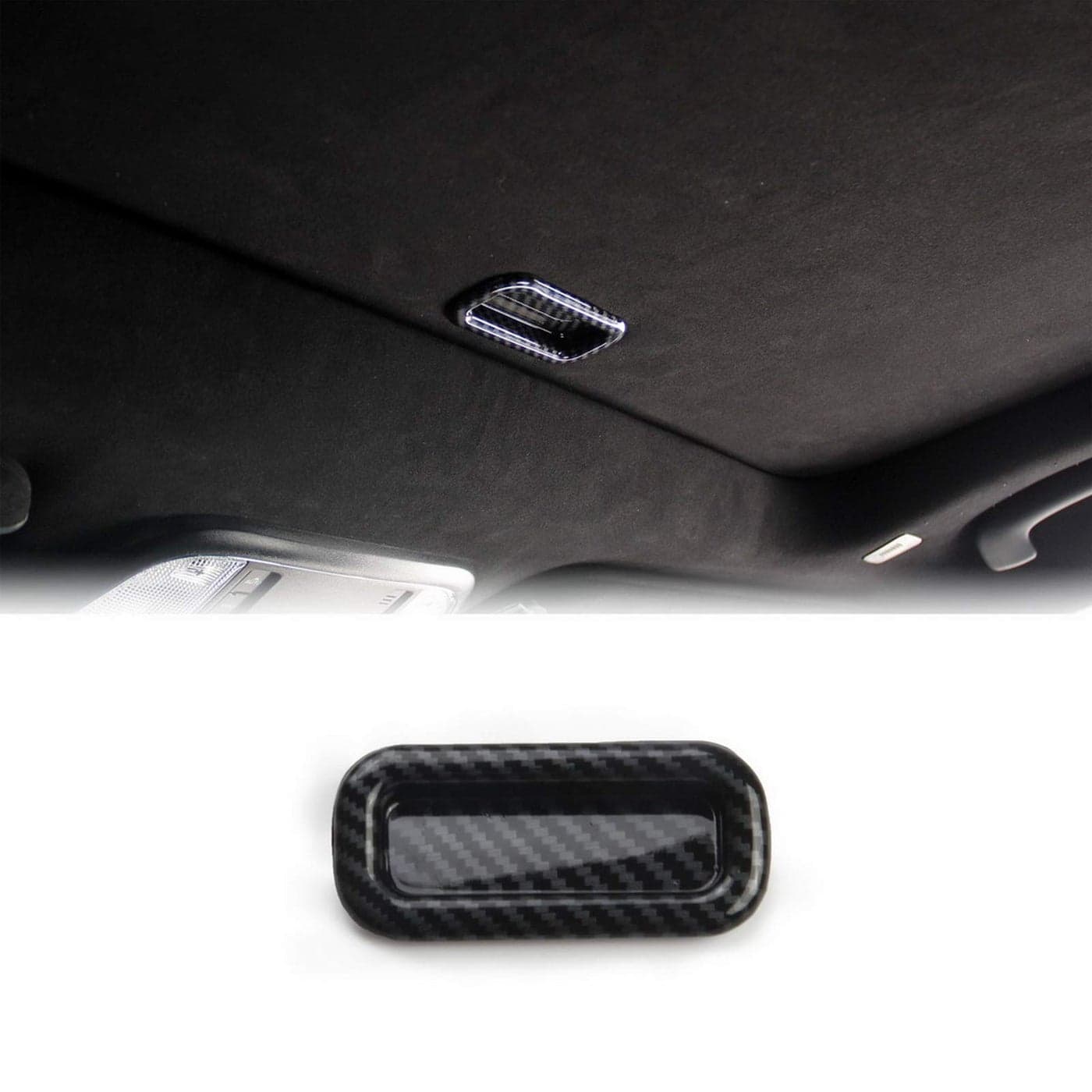 Crosselec Carbon Fiber Roof Sun roof Handle Cover Trim Decor For Dodge Charger 20112021