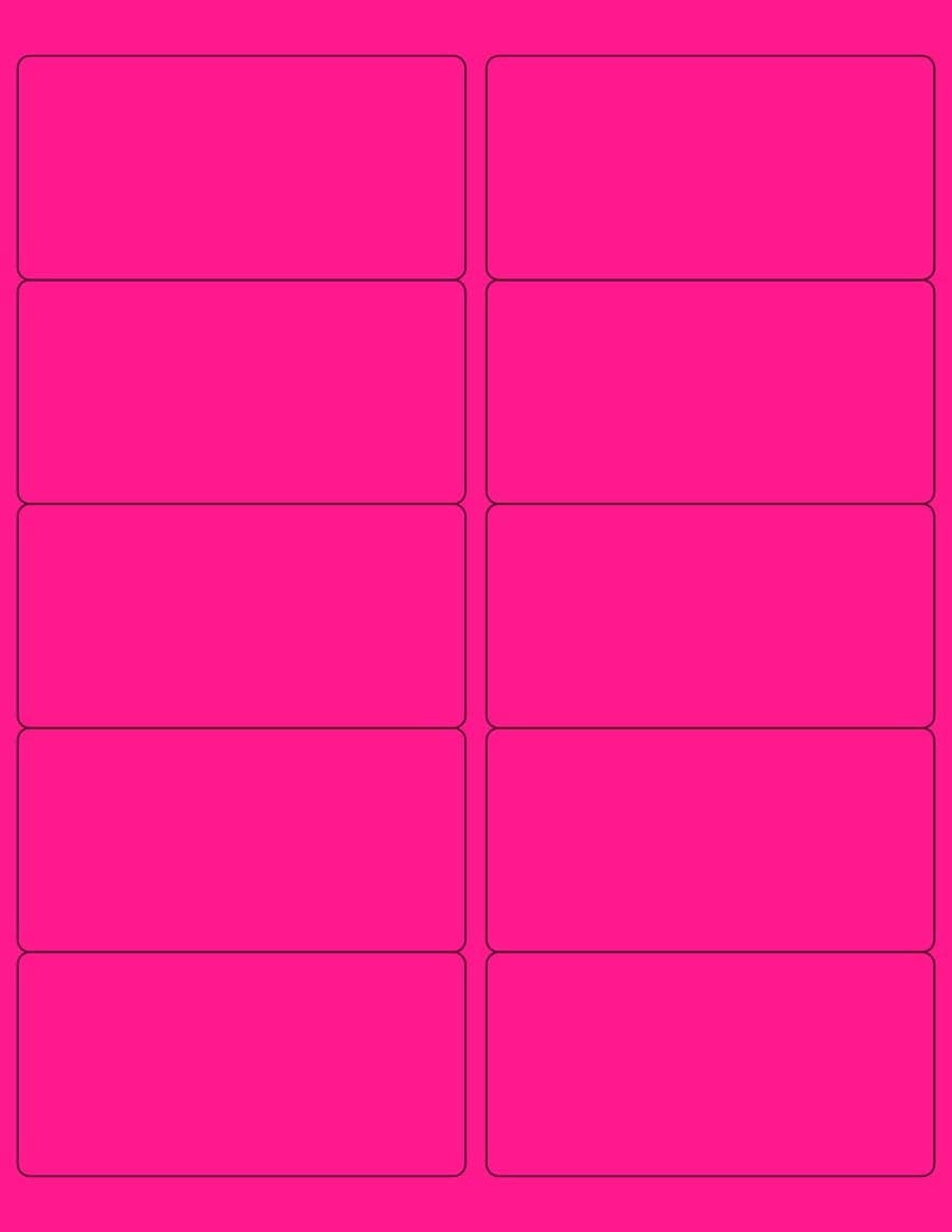 NextDayLabels - 8-1/2 x 11 Neon Color High Light Fluorescent Labels for Laser & Inkjet Printer (Pink Fluorescent, 4 x 2-10 Per Page | 250 Labels)
