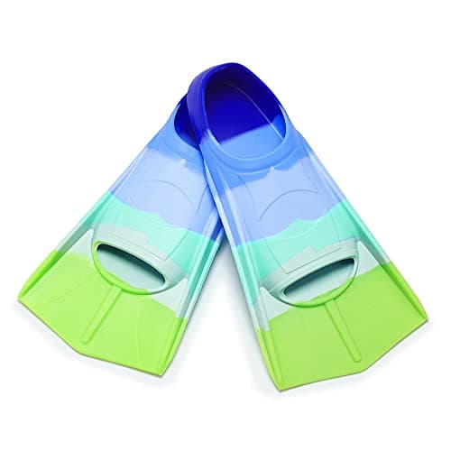 Prsca Kids Swim Fins,Short Youth Fins Swimming Flippers,Swim Training Fins for Lap Swimming,for Children Girls Boys Beginners