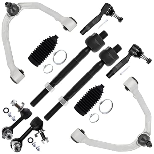 SCITOO 10pcs Front Suspension Kit Upper Control Arm And Ball Joints Sway Bar Links Inner Outer Tie Rod Ends w/Steering Boots fit for 2003-2009 for Nissan 350Z 2003-2007 for INFINITI G35