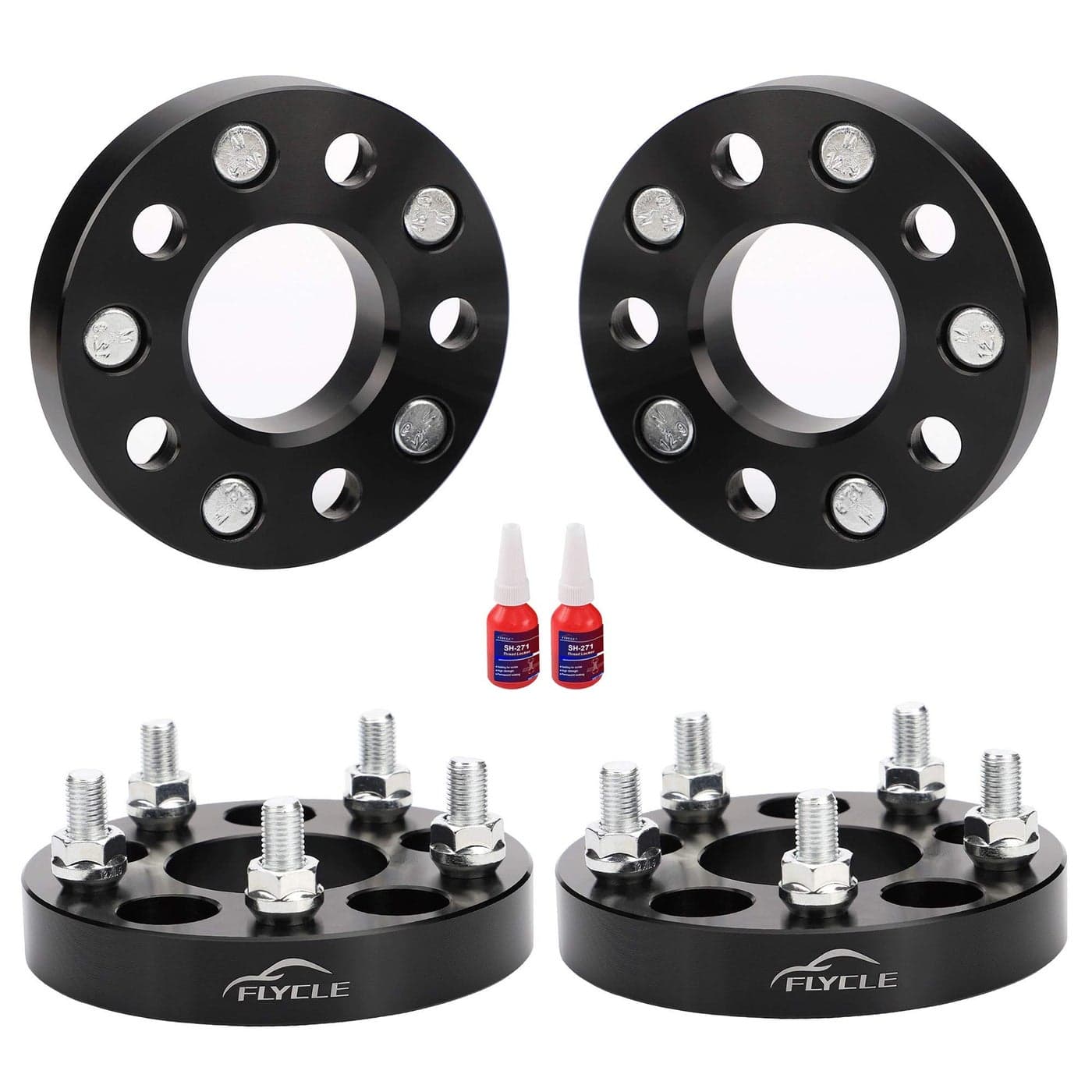 FLYCLE 1 inch 5x45 Wheel Spacers for TJ YJ XJ MJ KJ KK ZJ 5 Lug 5x1143mm Wheel Spacer for Wrangler Ranger Explorer Mustang Edge with 1220 Studs 825mm Center Bore
