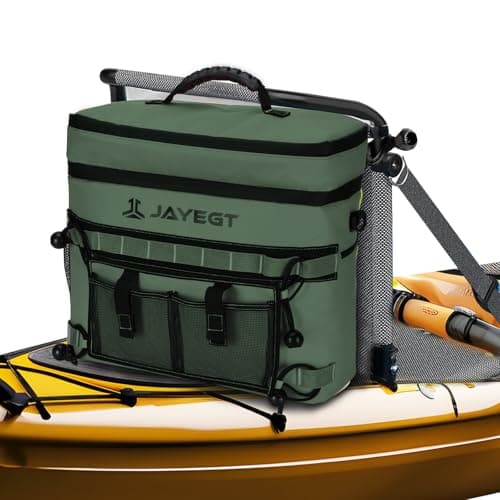 Kayak Cooler Behind Seat - Waterproof Cooler Bag Compatible with Lawn-Chair Seat Kayak,Kayak Accessories Camping Cooler, Portable Ice Chest for Fishing, Beach,Picnic, Trips (Green, Double Layer Bag)