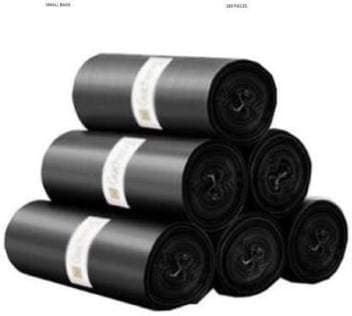 DM Large Garbage Bags, 25" x 30" (Pack of 4, 60 Bags), Black, Kitchen Trash Bags